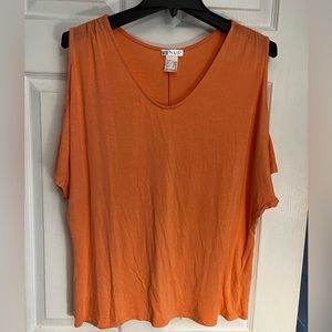 Venus Orange Cold Shoulder Tee